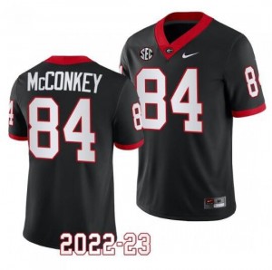 Men Georgia Bulldogs #84 Ladd McConkey Black Replica College Football Jersey 211007-447