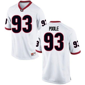 Men Georgia Bulldogs #93 Antonio Poole White Game College Football Jersey 612588-903