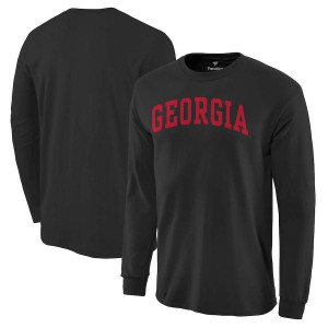 Men Georgia Bulldogs Basic Arch Black Long Sleeve College Football T-Shirt 291635-922