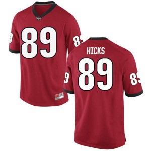 Men Georgia Bulldogs #89 Braxton Hicks Red Game College Football Jersey 371756-489