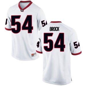 Men Georgia Bulldogs #54 Cade Brock White Replica College Football Jersey 482265-531
