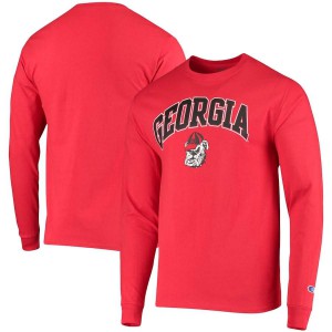 Men Georgia Bulldogs Red Champion Long Sleeve Campus Classic College Football T-Shirt 438885-983