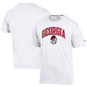 Men Georgia Bulldogs White Champion Logo Arch Over College Football T-Shirt 452074-805