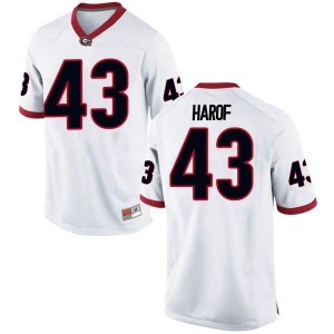 Men Georgia Bulldogs #43 Chase Harof White Replica College Football Jersey 238721-803