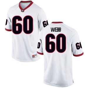 Men Georgia Bulldogs #60 Clay Webb White Replica College Football Jersey 828223-181