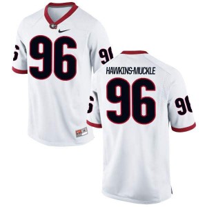 Men Georgia Bulldogs #96 DaQuan Hawkins-Muckle White Game College Football Jersey 581849-906