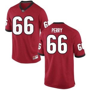 Men Georgia Bulldogs #66 Dalton Perry Red Replica College Football Jersey 315975-319