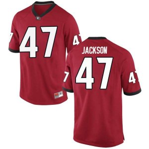 Men Georgia Bulldogs #47 Dan Jackson Red Replica College Football Jersey 388330-302