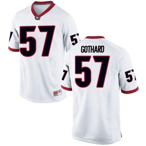 Men Georgia Bulldogs #57 Daniel Gothard White Game College Football Jersey 695503-872