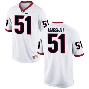 Men Georgia Bulldogs #51 David Marshall White Replica College Football Jersey 278161-297