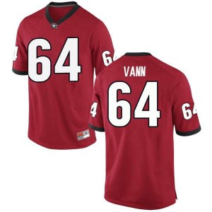 Men Georgia Bulldogs #64 David Vann Red Game College Football Jersey 301505-834