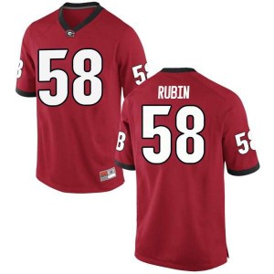 Men Georgia Bulldogs #58 Hayden Rubin Red Replica College Football Jersey 485646-615