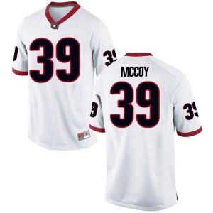 Men Georgia Bulldogs #39 KJ McCoy White Replica College Football Jersey 304239-284