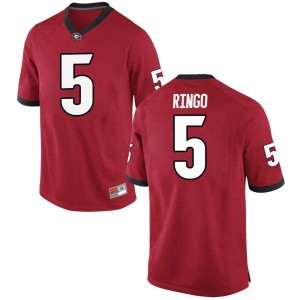 Men Georgia Bulldogs #5 Kelee Ringo Red Replica College Football Jersey 633236-545