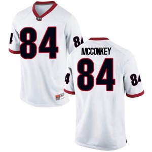 Men Georgia Bulldogs #84 Ladd McConkey White Game College Football Jersey 124556-572