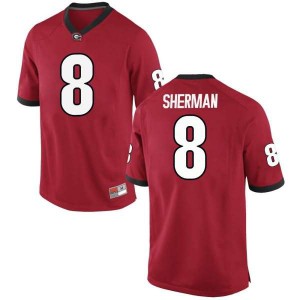 Men Georgia Bulldogs #8 MJ Sherman Red Game College Football Jersey 591617-405