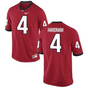 Men Georgia Bulldogs #4 Mecole Hardman Red Authentic College Football Jersey 940020-239