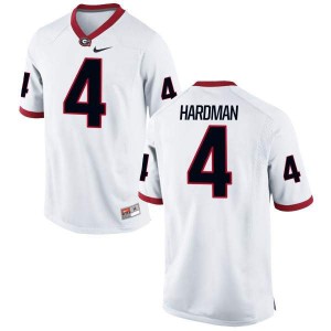 Men Georgia Bulldogs #4 Mecole Hardman White Authentic College Football Jersey 435084-725