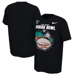 Men Georgia Bulldogs 2020 Sugar Bowl Black Bound Illustration College Football T-Shirt 601049-849