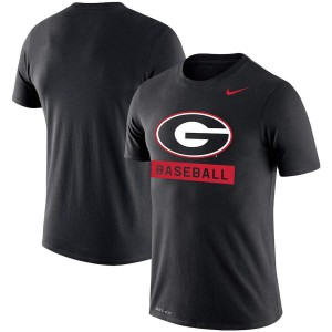 Men Georgia Bulldogs Baseball Black Stack Legend Performance Logo College Football T-Shirt 507293-538