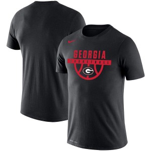 Men Georgia Bulldogs Basketball Drop Legend Performance Black College Football T-Shirt 178657-216
