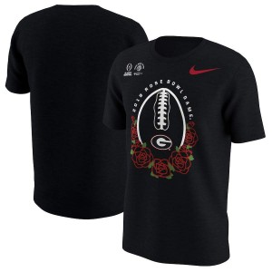 Men Georgia Bulldogs College Football Playoff 2018 Rose Bowl Bound Illustration Black College Football T-Shirt 683589-921