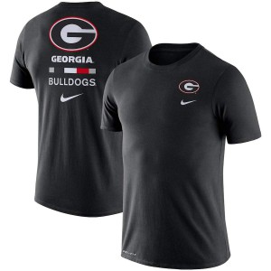 Men Georgia Bulldogs DNA Black Performance Logo College Football T-Shirt 358325-344