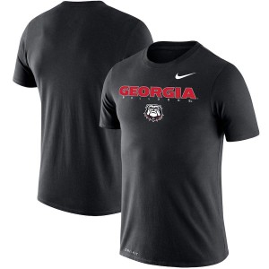 Men Georgia Bulldogs Facility Legend Performance Black College Football T-Shirt 130464-238