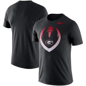 Men Georgia Bulldogs Football Black Performance Icon College Football T-Shirt 150970-267