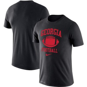 Men Georgia Bulldogs Retro Football Lockup Legend Performance Black College Football T-Shirt 843965-662