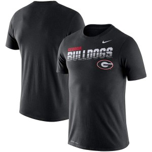Men Georgia Bulldogs Sideline Legend Performance Black College Football T-Shirt 659947-514
