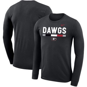 Men Georgia Bulldogs Team DNA Legend Performance Black Long Sleeve College Football T-Shirt 453078-157