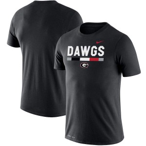 Men Georgia Bulldogs Team DNA Legend Performance Black College Football T-Shirt 924691-372