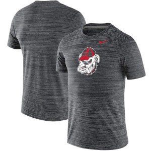 Men Georgia Bulldogs Throwback Black Velocity Legend Performance Logo College Football T-Shirt 528241-750