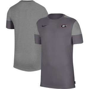 Men Georgia Bulldogs Coaches Performance Gray College Football T-Shirt 636537-402