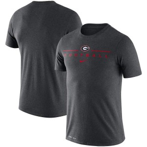 Men Georgia Bulldogs Icon Heathered Charcoal Word Performance College Football T-Shirt 888480-229
