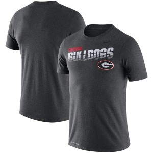 Men Georgia Bulldogs Sideline Legend Performance Heathered Charcoal College Football T-Shirt 988265-154