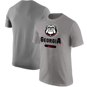Men Georgia Bulldogs Gray Heathered Athletics Stack College Football T-Shirt 779729-919