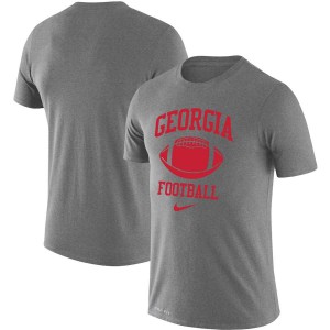 Men Georgia Bulldogs Gray Heathered Retro Football Lockup Legend Performance College Football T-Shirt 396058-260