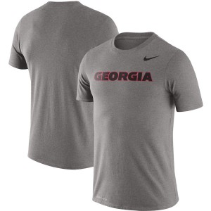 Men Georgia Bulldogs Gray Heathered Wordmark Legend Performance College Football T-Shirt 340001-530