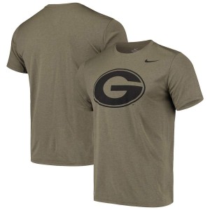 Men Georgia Bulldogs Tonal Olive Legend Performance Logo College Football T-Shirt 523028-274