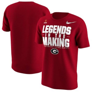 Men Georgia Bulldogs 2017 College Football Playoff Bound Red Verbiage College Football T-Shirt 782098-598