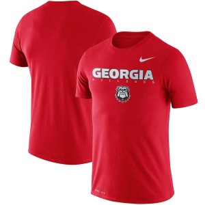 Men Georgia Bulldogs 2018 Facility Dri-FIT Cotton Red College Football T-Shirt 373842-224