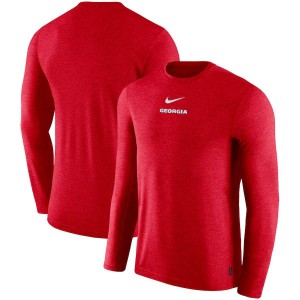 Men Georgia Bulldogs 2019 Coaches Sideline UV Performance Red Top Long Sleeve College Football T-Shirt 449472-995
