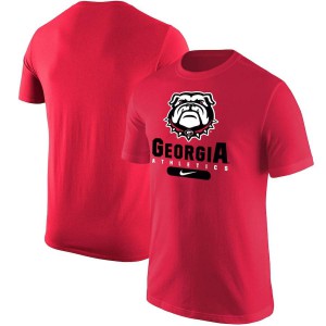 Men Georgia Bulldogs Athletics Stack Red College Football T-Shirt 831523-519