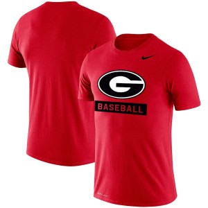 Men Georgia Bulldogs Baseball Red Stack Legend Performance Logo College Football T-Shirt 143835-487