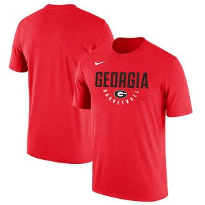 Men Georgia Bulldogs Basketball School Name Performance Red College Football T-Shirt 692303-436