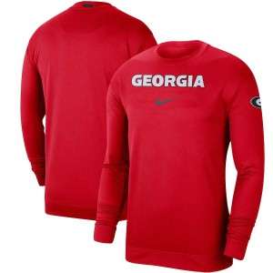 Men Georgia Bulldogs Basketball Spotlight Red Performance Long Sleeve College Football T-Shirt 270424-347