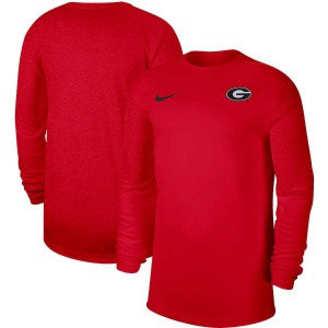 Men Georgia Bulldogs Coaches UV Logo Red Long Sleeve Performance College Football T-Shirt 507265-378