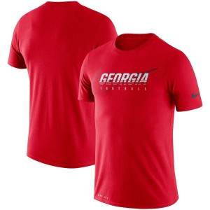 Men Georgia Bulldogs Facility Performance Red College Football T-Shirt 208246-897